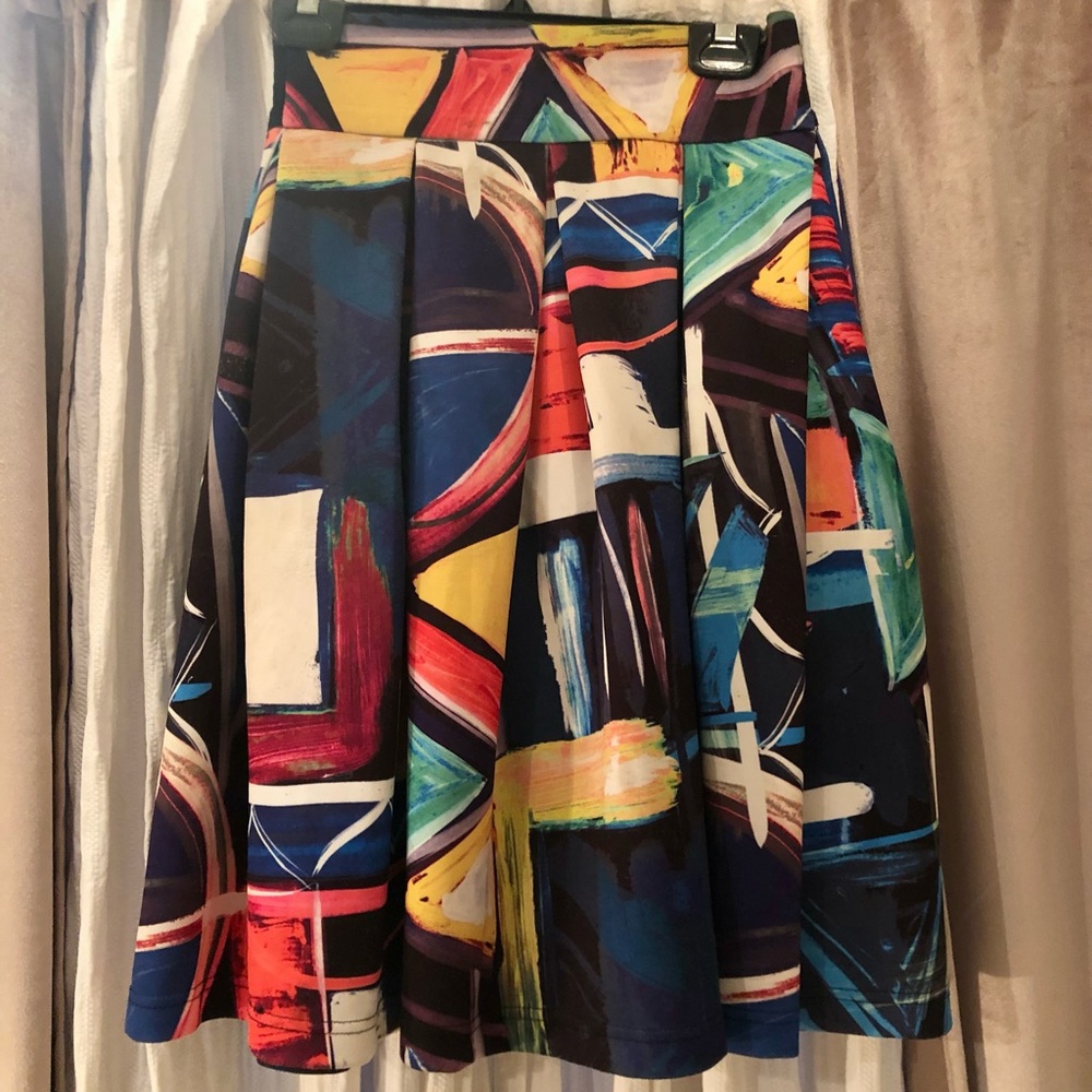 Multicolored geometric skirt